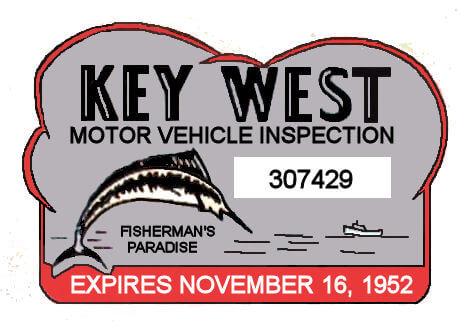 1952 Florida Inspection sticker (Key West)